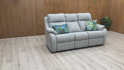 G Plan ‘Kingsbury’ Light Grey Woven Fabric 3 Seater Sofa