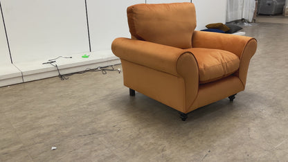 ‘Evelyn’ Marmalade Abbey Velvet Armchair