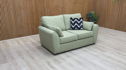 'Julius’ Sage Green Cambridge Fabric Formal Back 2 Seater Sofa