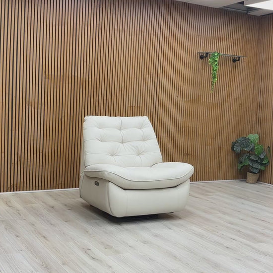 Video demonstration of the smooth swivel and power reclining motion of the Ozzy chair.