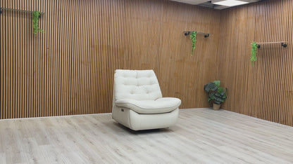 Video demonstration of the smooth swivel and power reclining motion of the Ozzy chair.