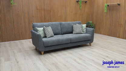 ‘Lauren’ Dark Grey Boucle Fabric Grande Sofa