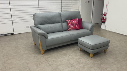 Ercol ‘Enna’ L956 Leather Large Sofa + Footstool