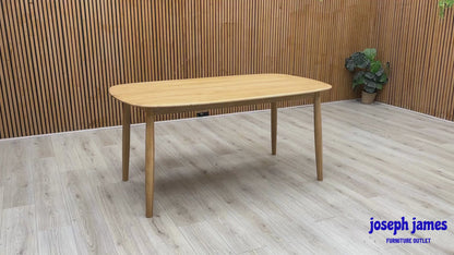 'Stockholm' Light Oak Solid Oak 160cm Dining Table