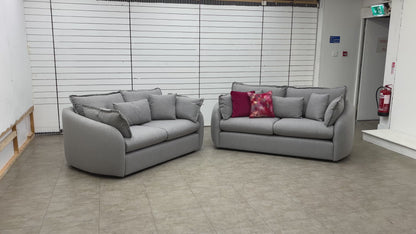 ‘Portobello’ Fossil Waldo Linen Fabric 3 + 2 Seater Sofa Set
