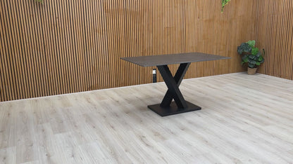 Video preview of the Warrior Grey Sintered Stone Fixed Dining Table.