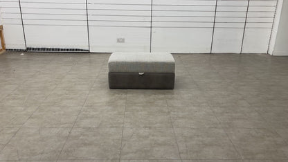 'Freya' Grey Fabric Two Tone Large Storage Footstool