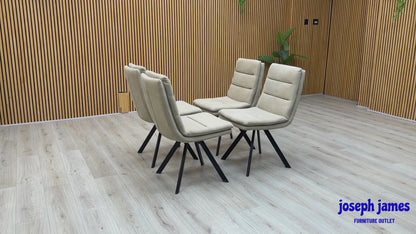 Bodahl ‘Njord’ Sand Beige Fabric Set of 4 Swivel Dining Chairs