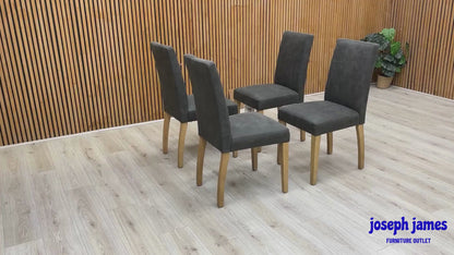 ‘Augusta’ Grey Cowboy Upholstered Dining Chair - Set of 4