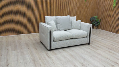 ‘Barney' Silver Zara Fabric 2 Seater Classic Back Sofa