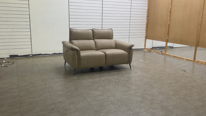 ‘Jude’ Montana Barley Cat-60/06 2 Seater Leather Power Recliner Sofa with Telescopic Headrests