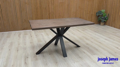 'Mars' Dark Oak Solid Oak Compact 135cm Fixed Dining Table