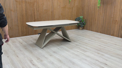 ‘Mirage’ Ceramic Top 180cm Large Pop Up Extending Dining Table
