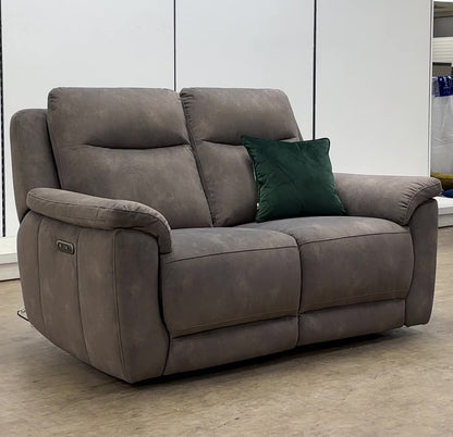 ‘Patricia’ Dexter Charcoal Velvet Power Recliner 2 Seater Sofa