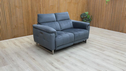 ‘Moet’ Opulence Charcoal Velvet 2 Seater Power Recliner Sofa with Telescopic Headrests