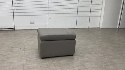 ‘Lawrence’ Lead Grey Leather Small Storage Footstool