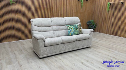 G Plan 'Malvern' B045 Aerial Horizon Grey Fabric 3 Cushion 3 Seater Sofa