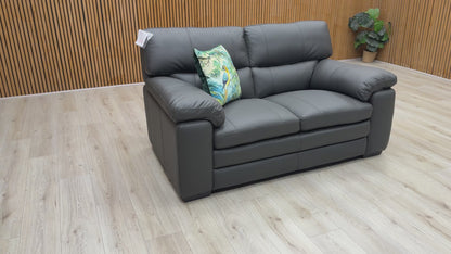 World of Leather 'Cozee' Nw-517e Shale Grey 2 Seater Pure Premium Leather Sofa