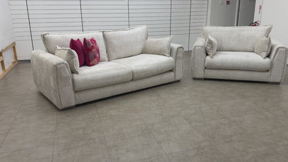 'Somerford' Natural Somerford Texture 3 Seater Sofa + Cuddler