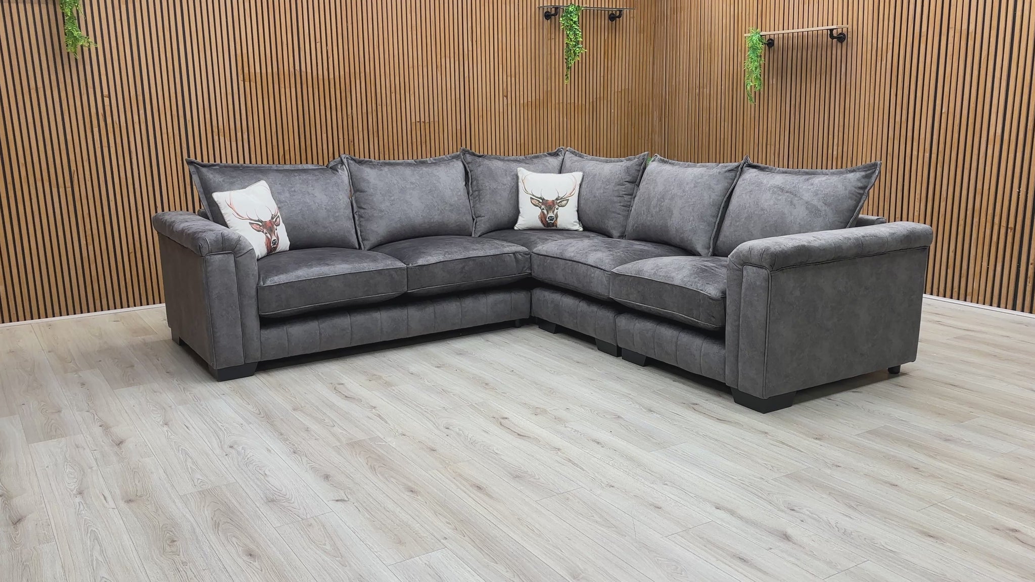 Video Preview for the DFS 'Dolcie' Mink Combination Velvet Modular Sofa.