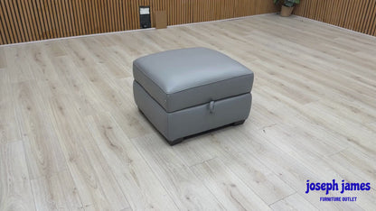 World of Leather 'Starlight Express' NC 435-E Sleet Grey Leather Storage Footstool