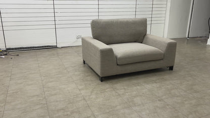'Euphoria' Mocha Breeze Plain Fabric Cuddler Chair