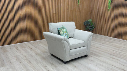 'Dury' Natural Chunky Weave Fabric Armchair