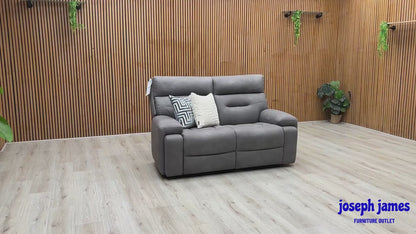 ‘Cinemax' Nappa Grey Velvet Fabric 2 Seater Sofa