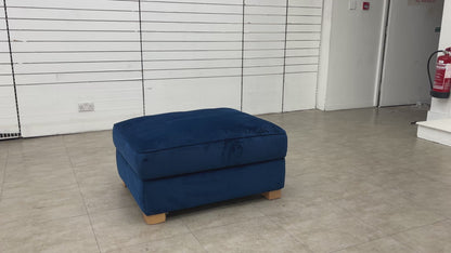 ‘Elora’ Royal Blue Velvet Large Storage Footstool