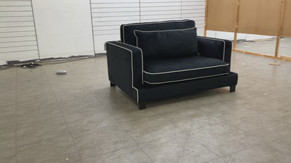 ‘Demure' Black Demure Velvet Cuddler Chair