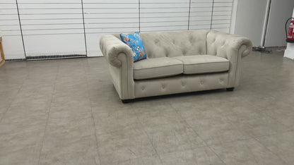'Belair' Stone Sensual Velvet 2 Seater Sofa