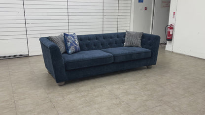 'Libertie' Alva Plain Chenille Navy 4 Seater Sofa