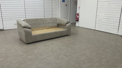 'Hampton' Chunki Concrete Woven Fabric 3 Seater Sofa Bed with Zip Arms