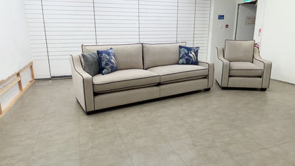 'Celine' Plush Platinum Eb Cp Velvet 4 Seater Split Sofa + Armchair Set