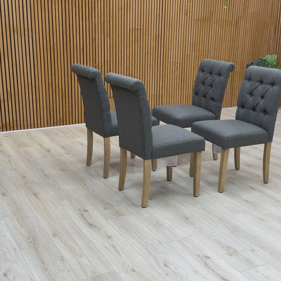 Video tour demonstrating the quality, cushioning, and design of the Lewis button back chairs.