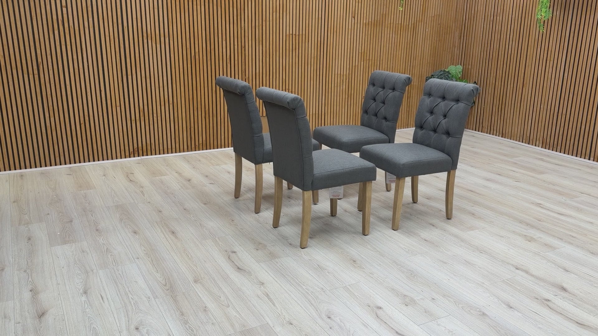Video tour demonstrating the quality, cushioning, and design of the Lewis button back chairs.