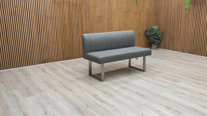 ‘Grigio’ Grey Fabric High Back Dining Bench