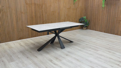 Video preview demonstrating the pop-up extension mechanism of the Crete dining table.