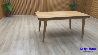 ‘Cooper’ Light Oak Veneer Large Dining Table