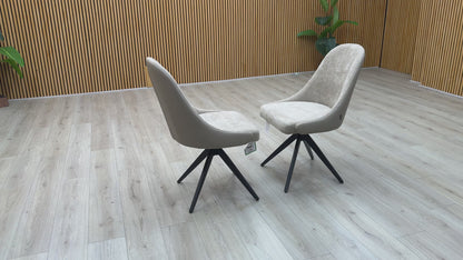 'Jose' Pebble Fabric Swivel Dining Chairs - Set of 2