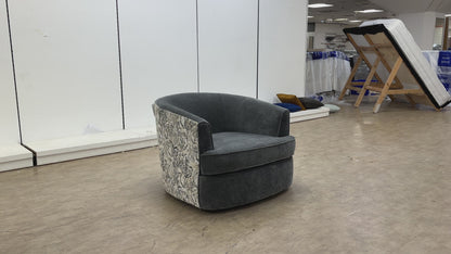‘Piazza’ Aston Chenille Slate/Rico Grey Mix Swivel Chair