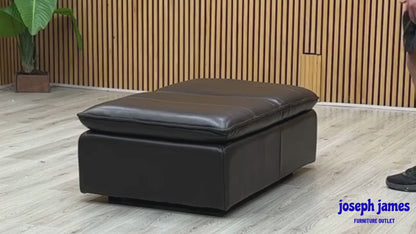 ‘Starlight Express’ Chocolate Brown Leather Storage Chair Footstool