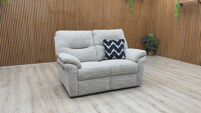 G Plan ‘Seattle’ Light Grey Fabric 2 Seater Power Recliner Sofa