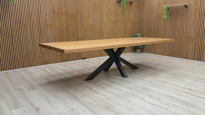 Bodahl ‘Terra’ 1 Oil Solid Oak 300cm Straight Edge Dining Table with Star Base