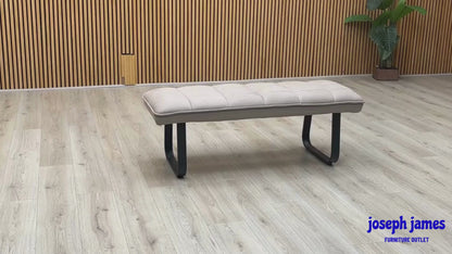 ‘Luno’ Taupe Faux Leather Low Bench