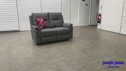 'Ranger' Grey Endurance Fabric Manual Recliner 2 Seater Sofa