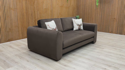 ‘Maserati’ Stella Brown Velvet 3 Seater Sofa