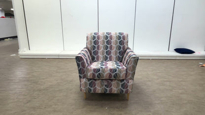 ‘Tenby’ Hive Patterned Autumn Fabric Armchair