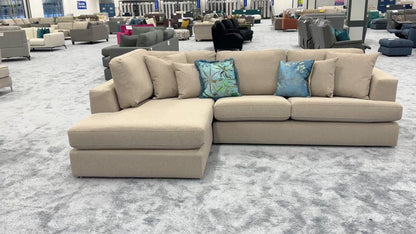 'Stratus' Ashley Oatmeal Weave Fabric Left Hand Facing Corner Chaise Sofa