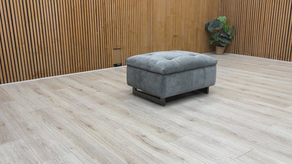 ‘Gisella’ Manhattan Charcoal 58003 Fabric Large Footstool